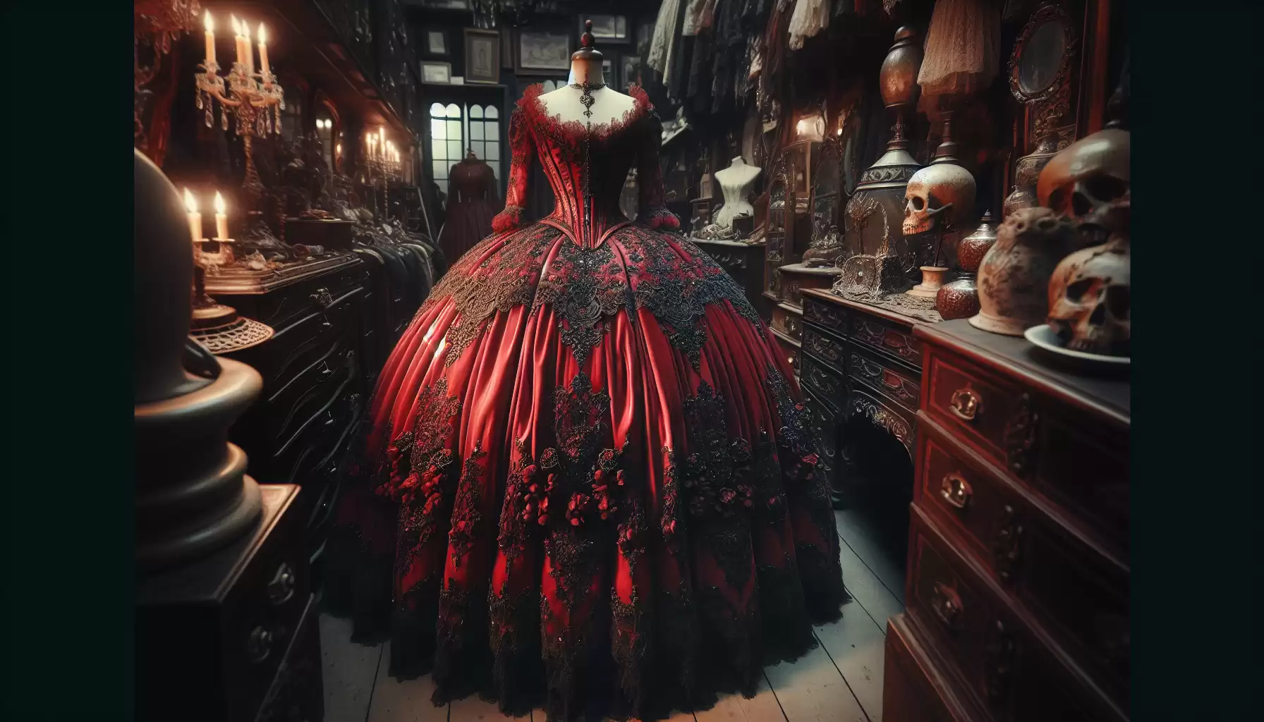Gotisches Kleid mit Reifrock