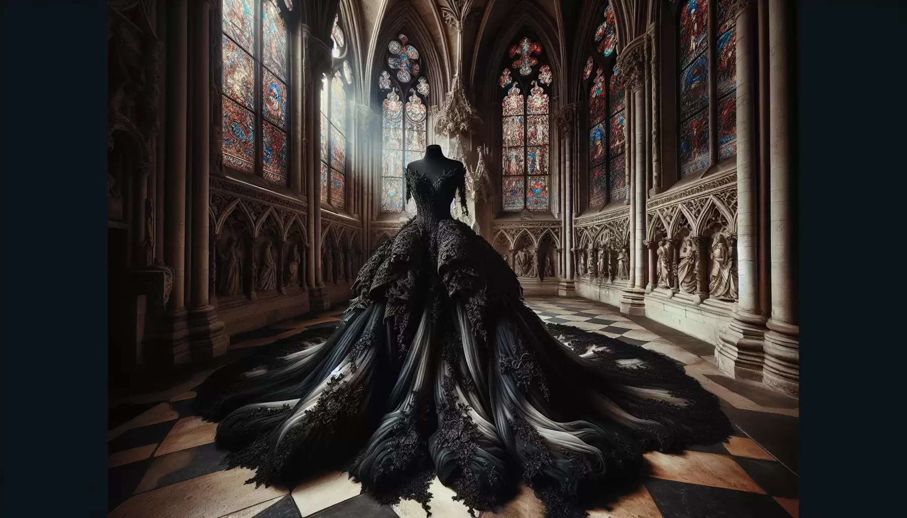 Romantisches Gothic Hochzeitskleid