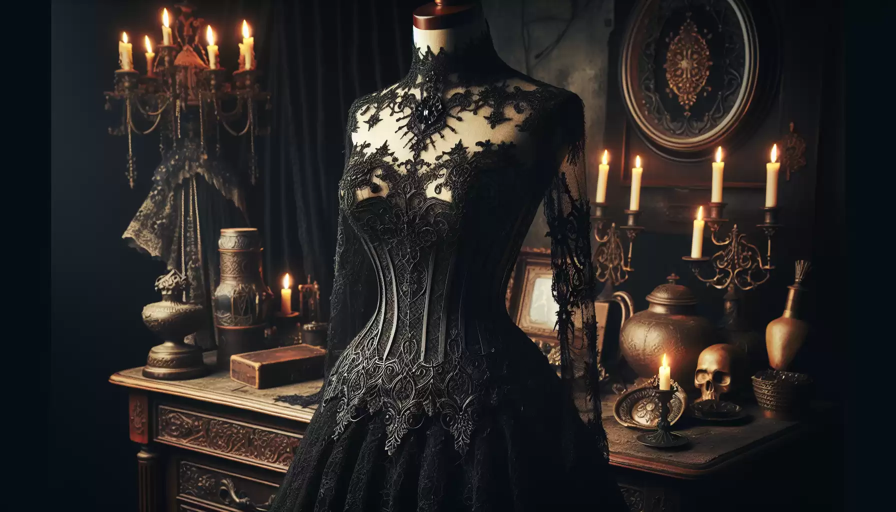 Schwarzes Spitzenkleid Elegant
