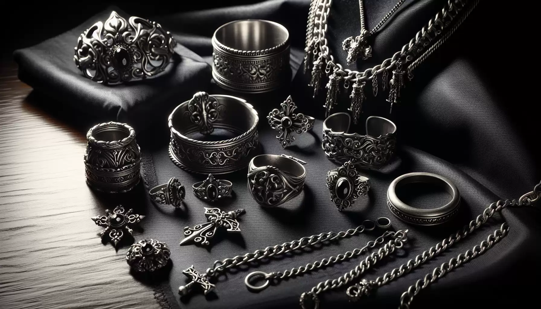 Silberner Schmuck und Accessoires