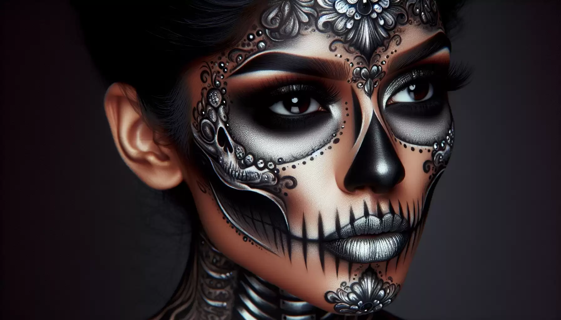 Skull Themed Makeup Art