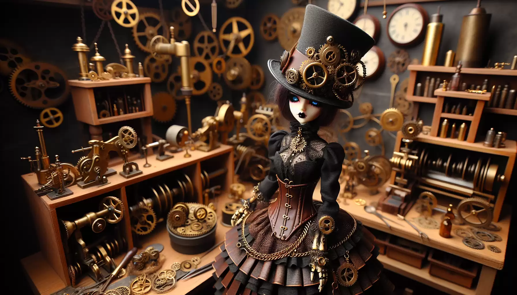 Steampunk Barbie mit Zahnrädern