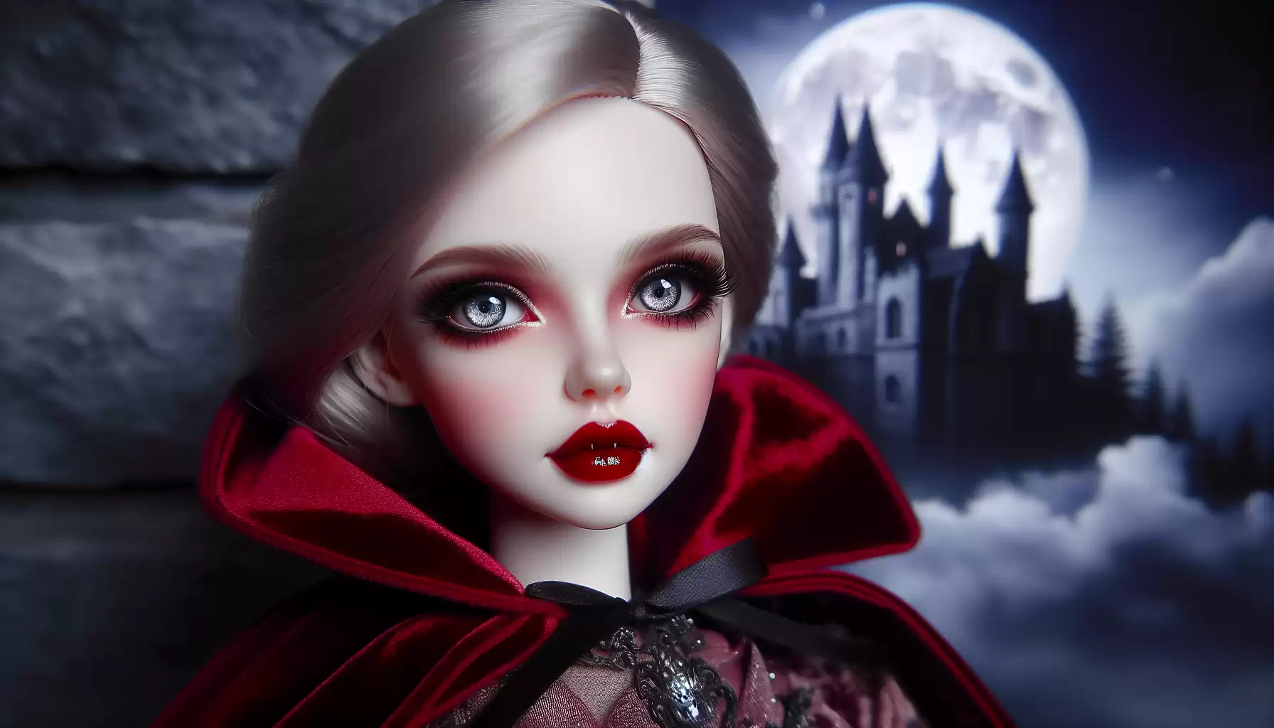 Vampire Barbie mit Burgkulisse