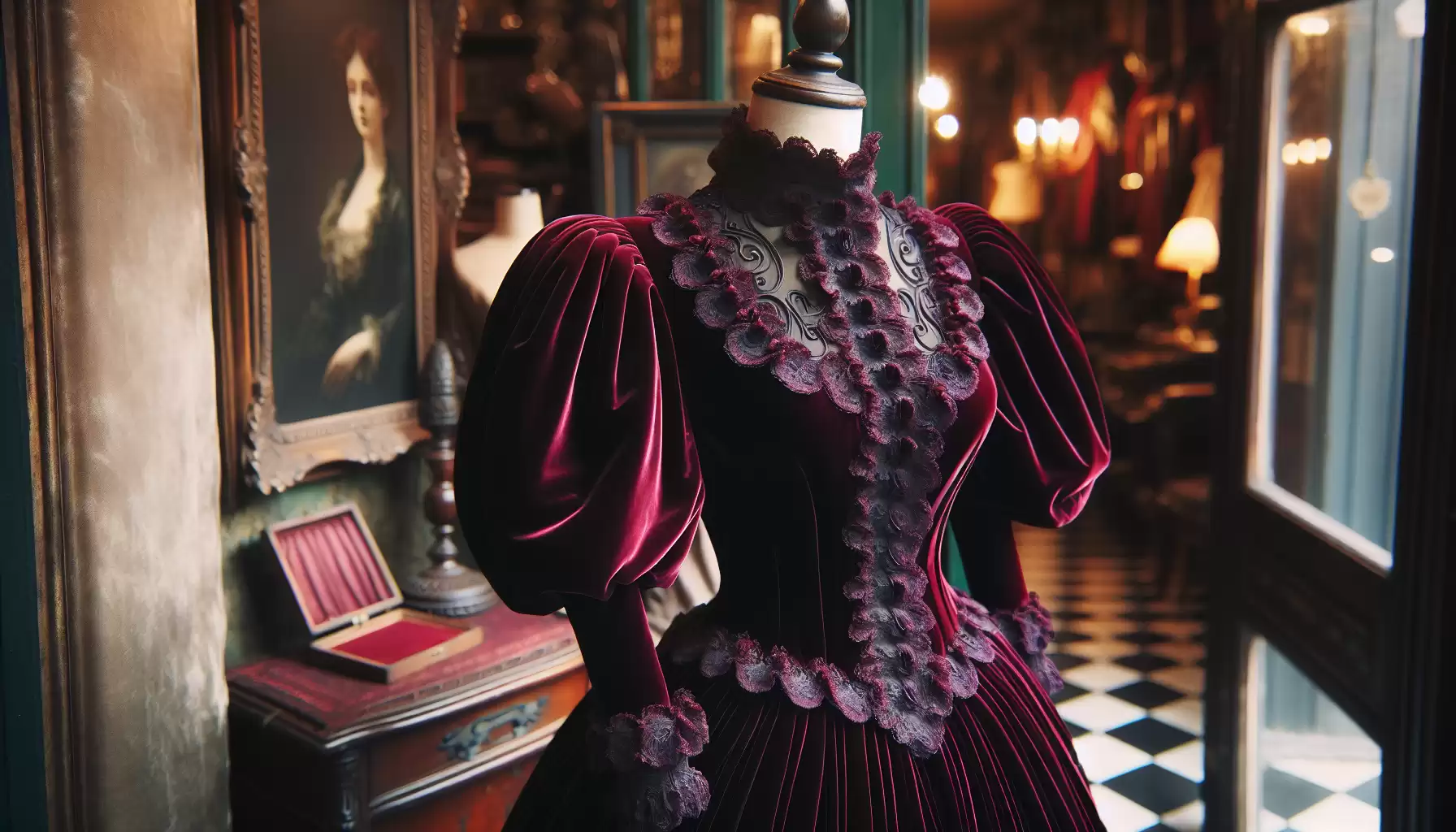 Viktorianisches Samtkleid