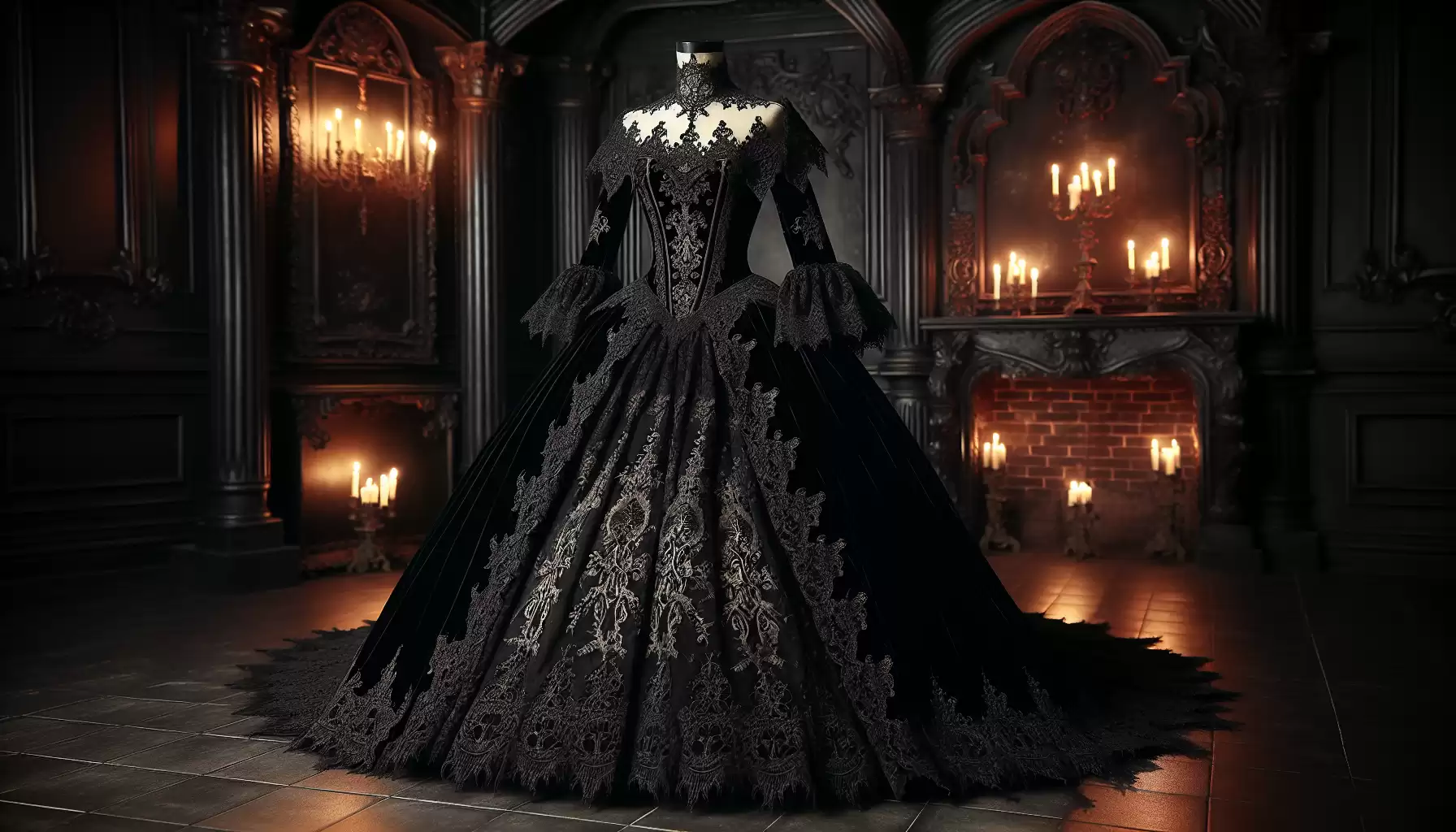 Vintage Gothic Ballkleid