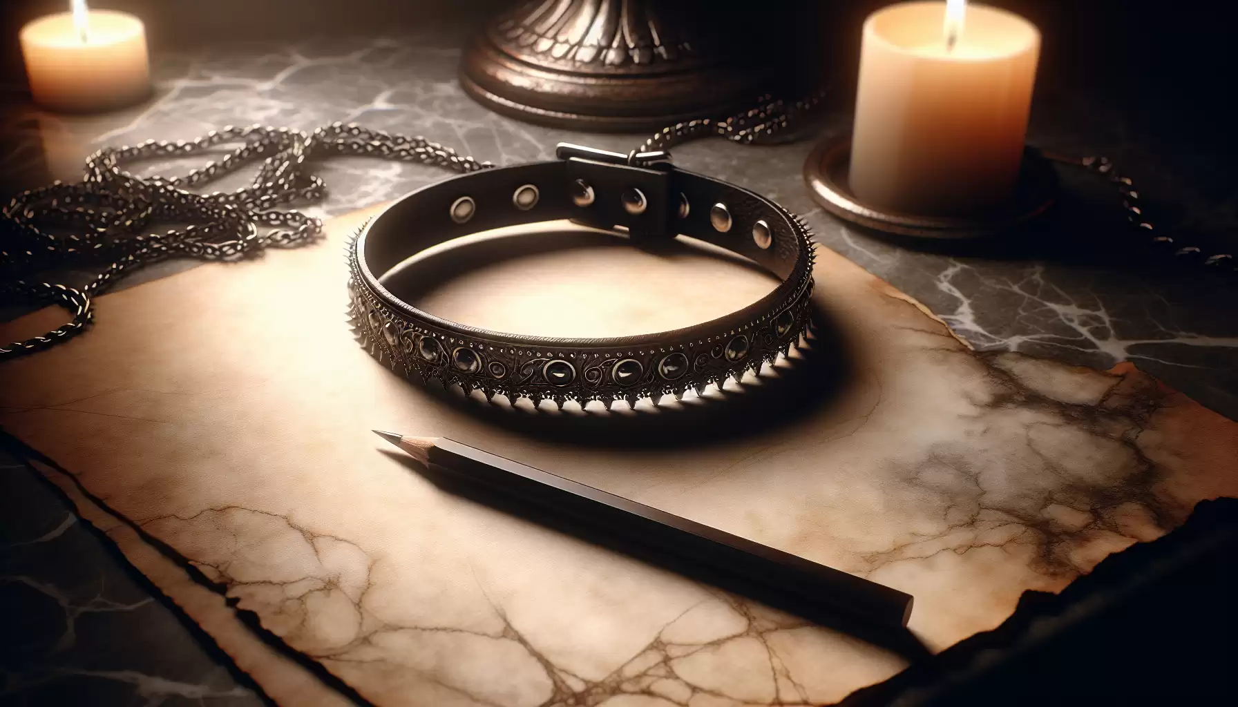 Zierlicher Leder-Choker